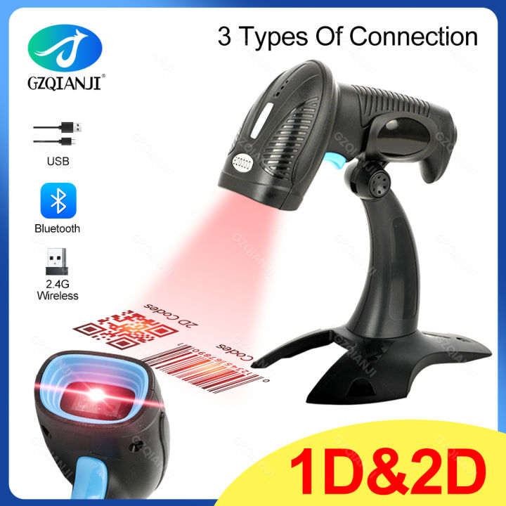1D 2D QR Handheld Barcode Scanner Reader Bar Reader Portable USB ...