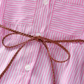2025 Girls Fashion Clothes for Spring Autumn Striped Shirt Design with Belt Stylish and Comfortable Dress Girls Casual Dresses. 
