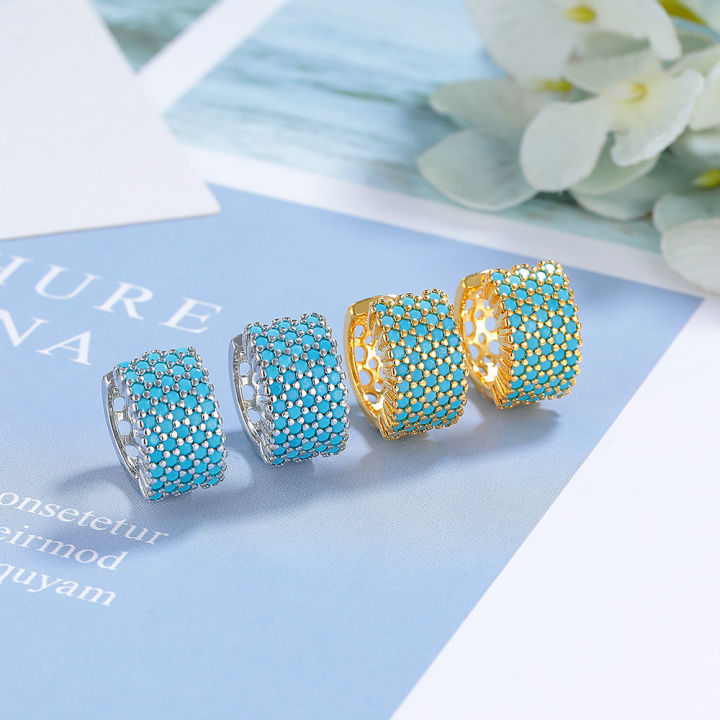 Luxury%20Simulated%20Blue%20Turquoise%20Round%20Hoop%20Earrings%20For%20Women%20Gold%20Silver%20Color%20Small%20Ear%20Buckle%20Wedding%20Jewelry%20Engagement%20Gift%20-%20Image%205