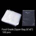 Zipper poly bag/ziplock poly Bag /Food Grade lock bag (6"*8")100pcs. 