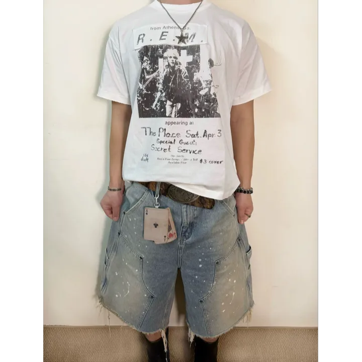 Summer%20men's%20loose%20straight%20denim%20shorts%20with%20high%20street%20splatter%20ink%20and%20raw%20hem%20breathable%20and%20stylish%20for%20daily%20outdoor%20wear%20-%20Image%204