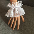 1Pair Lolita Hand Sleeve Wrist Cuffs Ruffled Floral Black Lace Elastic Bracelet Elegant Women Girls Wrist Warmers Gloves . 