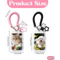 2 Pack Cute Photocard Holder Keychain  Photo Card Holder, Transparent PC Holder with Star Wave Design for Bus Student Card,. 