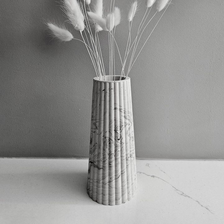BDYD%207%20inch%20Strip%20Boho%20Case%20Concrete%20gypsum%20Vase%20-%20Image%203