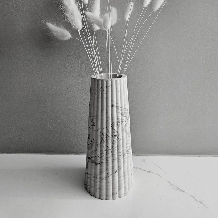 BDYD%207%20inch%20Strip%20Boho%20Case%20Concrete%20gypsum%20Vase%20-%20Image%203