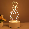 Romantic Love 3D Acrylic Led Lights for Home Children's Night Light Table Lamp Birthday Party Decor Valentine's Day Bedside Lamp. 