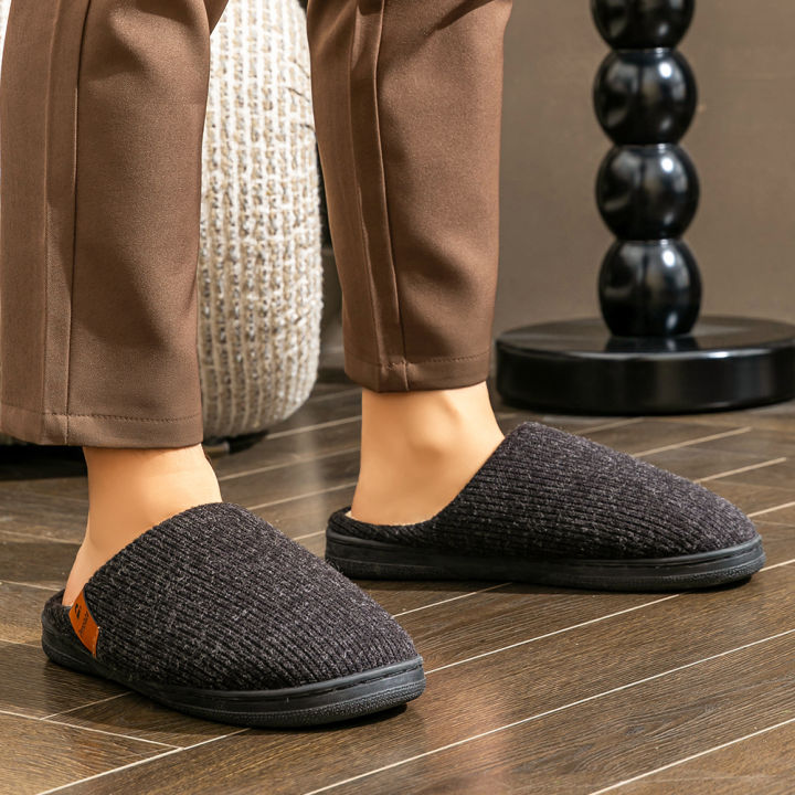 Winter%20men's%20slippers%20memory%20cotton%20shoe%20pad%20TPR%20large%20sole%20flat%20bottom%20anti%20slip%20warm%20and%20comfortable%20indoor%20knitted%20shoes%20-%20Image%205