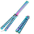 1PCS Foldable Comb Stainless Steel Butterfly Knife Comb Beard Moustache Brushe Salon Hairdressing Styling Tool. 