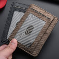 Men's Slim Minimalist Front Pocket Wallets Credit Card Holder Portable Leather Wallets. 