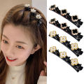 Elegant Korean Pearl Hair Clip, Fashionable Bangs Accessory. 