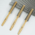 Hair Round Comb Natural Wood Handle Round Barrel Hair Comb For Thin Or Short Hair Men Women Use Anti Static Brush Styling Tools. 
