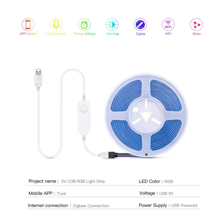 Zigbee%20Tuya%20Smart%205V%20USB%20RGB%20COB%20LED%20Strip%20Light%20576LEDs/M%20Dimmable%20Smart%20Lamp%20Voice%20Control%20Room%20Decor%20Work%20with%20Alexa%20%20lightify%20-%20Image%203