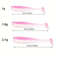 50pcs/box Fishing Lure T Tail Spinner Soft Artificial Bait Paddle Tail Soft Worm Carp Bass Freshwater Fishing Tackle Accessories.