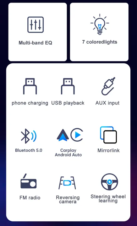 IPS%206.9%20Inch%201Din%20Carplay%20Android%20Auto%20Car%20Radio%20Multimedia%20Video%20MP5%20Player%201%20Din%20No%20DVD%20with%20Bluetooth%20Stereo%20USB%20Charging%20-%20Image%202