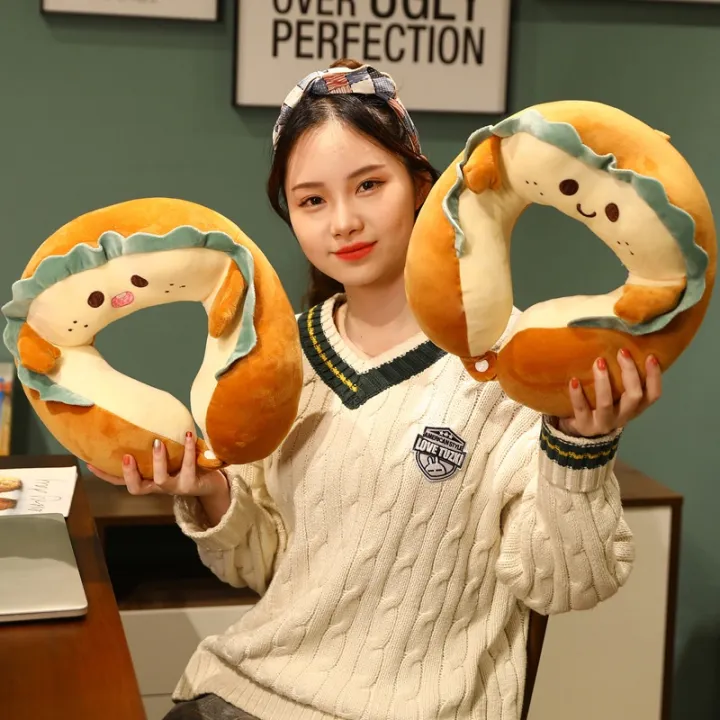 OHO%20U%20Shape%20Neck%20Pillow%20Im%20toast%20Bread%20Series%20Polyester%20Blend%20Synthetic%20Fiber%20Filling%20Premium%20Bread%20Pattern%20Very%20Cute%20Design%20For%20Sleeping%20In%20Car%20-%20Image%203