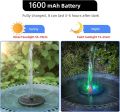Solar Floating Fountain Water Pump with/NO LED Lights for Bird Bath 3W 1600mAh Battery for Garden/Pond/ Pool/Fish Tank Decor. 