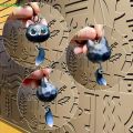 〔R〕Cute 3D Big Eye Cartoon Cat Keychain, Resin Kitten Charm with Bell for Car Keys, Backpacks &.