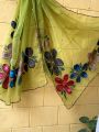 hand painted dupatta, hand painted Pure organza dupatta,painted dupatta, duppatas. 