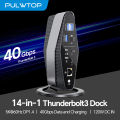 PULWTOP Thunderbolt 3 Dock, Laptop Docking Station with Dual Monitor 4K Display, 40Gb/s, SD/TF 4.0, USB A/C 10Gbps. 
