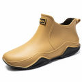 Fashion Couple's Outdoor Rain Boots New Men High Top Hiking Fishing Water Shoes Anti-slip Chef Work Ankle Boots Waterproof Shoes. 