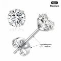 1 Pair G23 Titanium Stud Earrings White Zircon Men Women 2mm Simple Initial Ear Piercing Jewelry . 