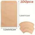 50Pcs/100Pcs Natural Kraft Paper Bags, Food Grade Food Storage Bags 3×5/4×6/5×7/6×8 Inch Snack Bags, Flat Gift Bags, Perfect. 