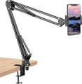 Overhead Phone Video Stand Phone suspension stand scissor arm comes with phone clip and ball head camera mount fitting well cell phone. 