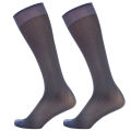Translucent Men Thin Dress Tube Socks Thin Sheer Solid Color Business Stockings Middle Tube Hosiery Wide Striped Silk Socks.
