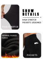 Womens Thermal Fleece Lined High Waisted with Pockets Leggings, Workout Winter Warm Tights Soft Yoga Running Pants.