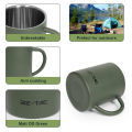 N Double Wall Coffee Mug Stainless Steel Matte  Green Water Mug Insulated with Handle for Camping Picnic Outdoors 300/450ml. 