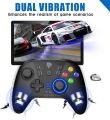 wireless game controller EasySMX 9110 rechargeable ergonomic design ergonomic size vibration function Turbo button computable with PC Nintendo switch Ps3 Android Steam very high quality game controller black color. 