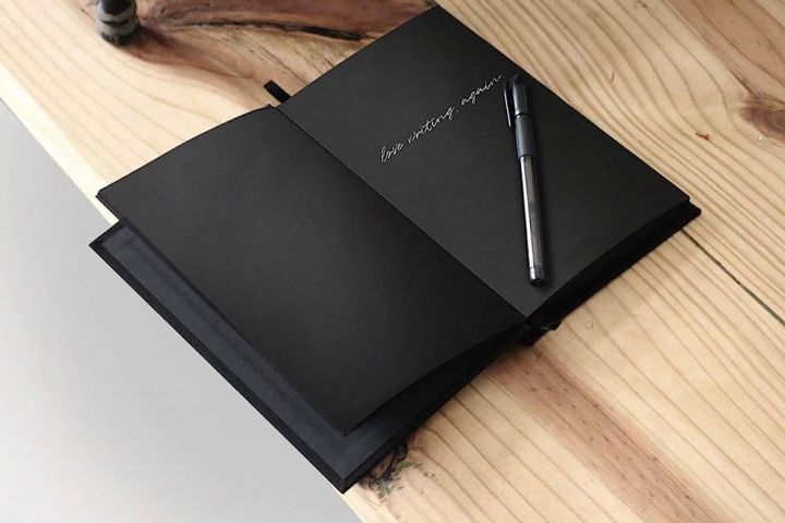 Best Black Paper Notebook / Black Paper Journal with Black Cardboard Hardcover...