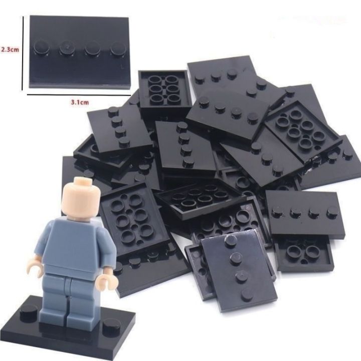 50PCS City Figures Stand 3X4 Dots Base Plate With 4 Knobs Display Holder DIY MOC Building Blocks Accessory Bricks Parts 88646