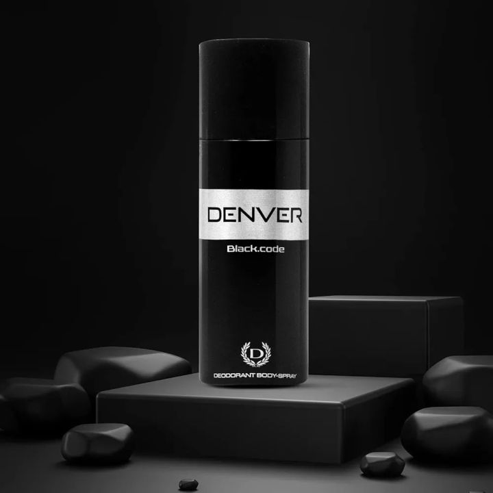 DENVER Black Code Deo - 165ML | Long Lasting Deodorant Body Spray for Men