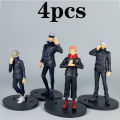 4pcs/set Gojo Satoru Anime Jujutsu Kaisen Action Figure Itadori Yuji Seated Noodle Stopper Model Toys Dolls Collection Hobbies.