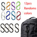 6/12 Pack S-Shaped Hook Set for Bags, Double-Sided Aluminum Alloy Figure-Eight Buckle Bag Hook Accessories, Outdoor Multifunctional Backpack Hook, Suitable for Outdoor Camping, Hiking, Mountaineering, Water Bottle and Key Hanger. 