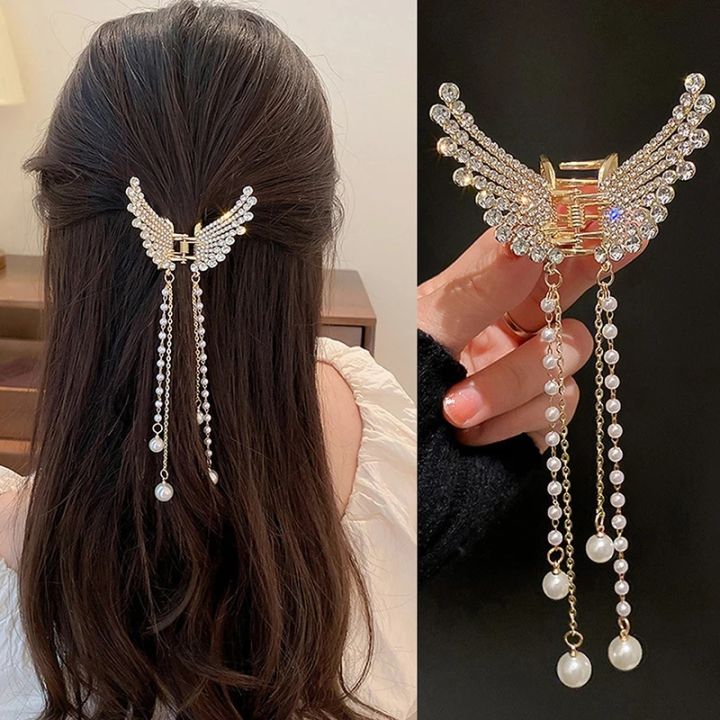 New%20Fashion%20Butterfly%20Pearl%20Tassel%20Hair%20Clip%20For%20Girls%20Red%20Flower%20Festival%20Hairpin%20Ponytail%20Catcher%20Set%20-%20Image%204
