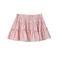 Elegant pink mini dress new summer thin style French ballet design cake skirt lace edge WOMEN'S JK skirt. 