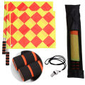 Soccer Referee Kit Referee Flag Red and Yellow Cards with Whistle Notebook and Pencil for Sports Soccer Football.