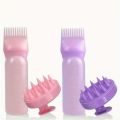 2pcs/Set Silicone Hair Comb With Root Comb Applicator Bottle Set  Hair Oil Applicator Shampoo Brush Salon hair styling tools. 