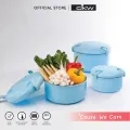 DKW Ho-1031/3 sets ear food storage box vacuum lid lock (3/3 sizes pack) (3 colors available) microwave heating food box food storage rice box. 