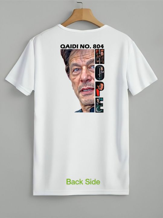 Imran khan picture Shirt  and qadi 804 on back