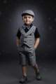 Summer friendly new demanding five piece party dress combo set for kids ( half shirt + half pant + vest + bow tie ). 