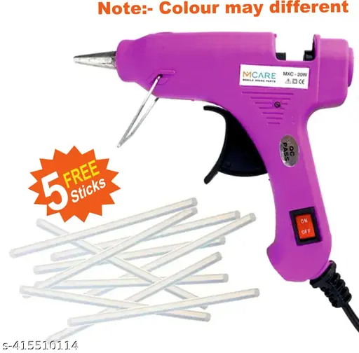 20W Electric Hot Melt Glue Gun Multifunctional Home Mini Glue Gun Electric Heat Temperature Switch Tool With 7X100Mm Glue Sticks - Glue Gun by Shopario Gadget