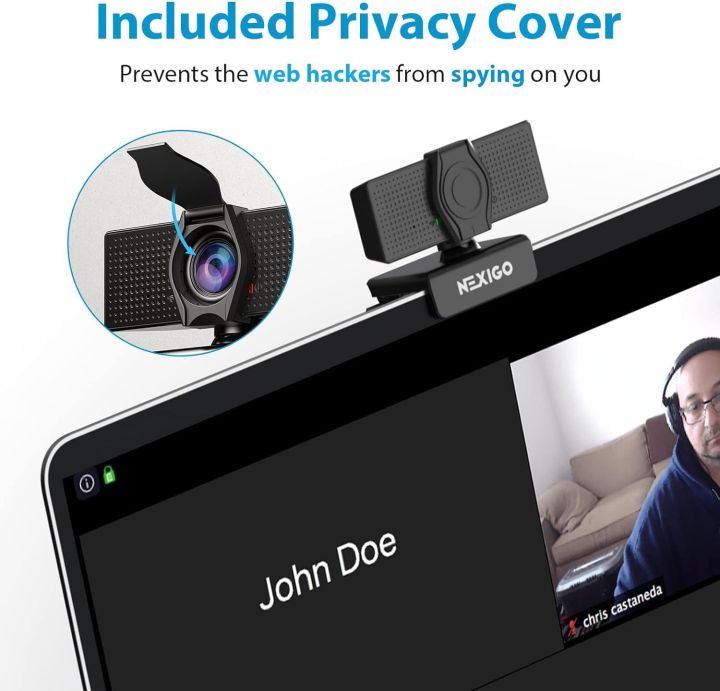 NexiGo%20N60%201080P%20Webcam%20with%20Microphone,%20Adjustable%20FOV,%20Zoom,%20Software%20Control%20&%20Privacy%20Cover,%20USB%20HD%20Computer%20Web%20Camera,%20Plug%20and%20Play,%20for%20Zoom/Skype/Teams,%20Conferencing%20and%20Video%20Calling%20-%20Image%203