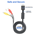 for PS3 PS2 PS1 PlayStation 6ft/1.8M AV Cable Splitter RCA Audio Video Extend Cord to Monitor TV RCA Wire Converter Adapter. 