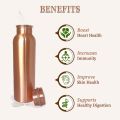 Copper water bottle Copper Charge 1000 Water Bottle Set of 1 ltr Copper Brown. 