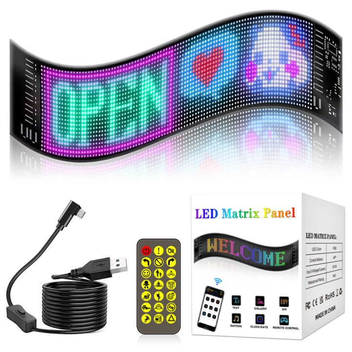 Programmable%20LED%20Sign,%2015"x4"%20Flexible%20LED%20Scrolling%20Digital%20Display,%20Smart%20APP%20Control%20Custom%20Text%20Pattern%20Animation,%20LED%20Matri%20-%20Image%203
