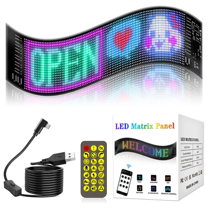 Programmable%20LED%20Sign,%2015"x4"%20Flexible%20LED%20Scrolling%20Digital%20Display,%20Smart%20APP%20Control%20Custom%20Text%20Pattern%20Animation,%20LED%20Matri%20-%20Image%203