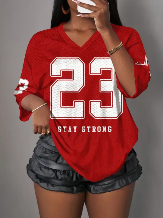 %EF%BB%BF%20Casual%20Minimalist%20Letter%20NO.23%20Graphic%20T-Shirt%20For%20Women%20Summer%20Sports%20Jersey%20Suitable%20For%20Basketball%20Games%20Y2k%20Ladies%20Clothes%20-%20Image%203